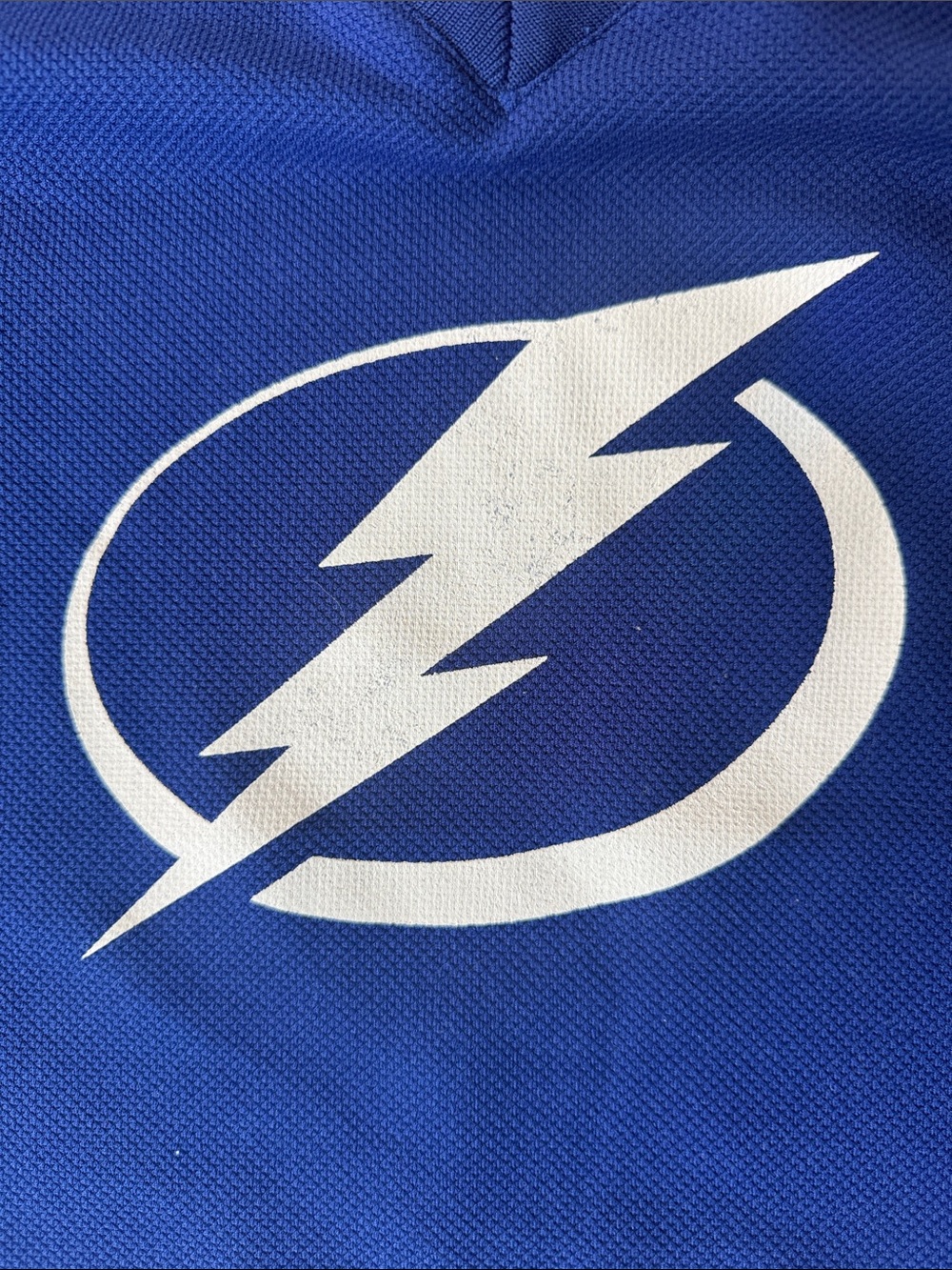 NHL Royal Blue Lightning Kids Hockey Jersey - Picture 5 of 8